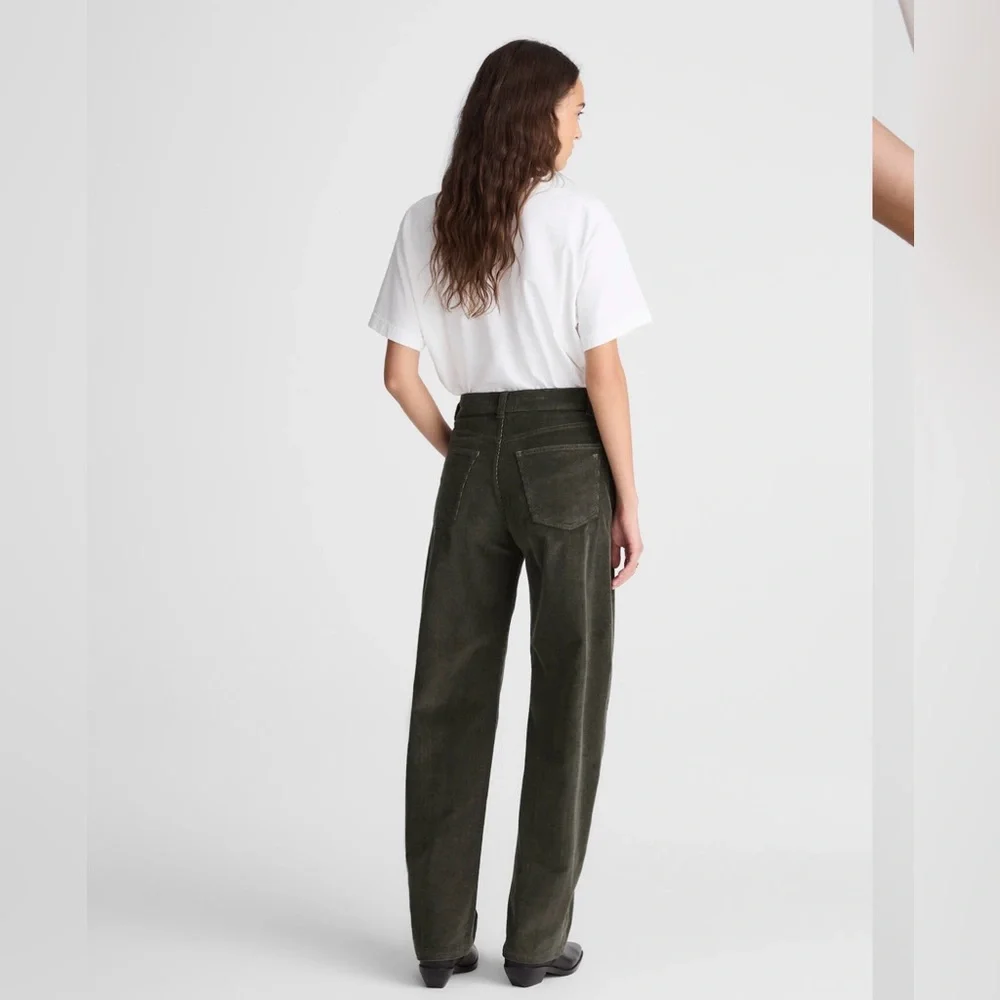 Madewell The Balloon Pant in Corduroy Graphite‎ Green Sz 29 Sample
